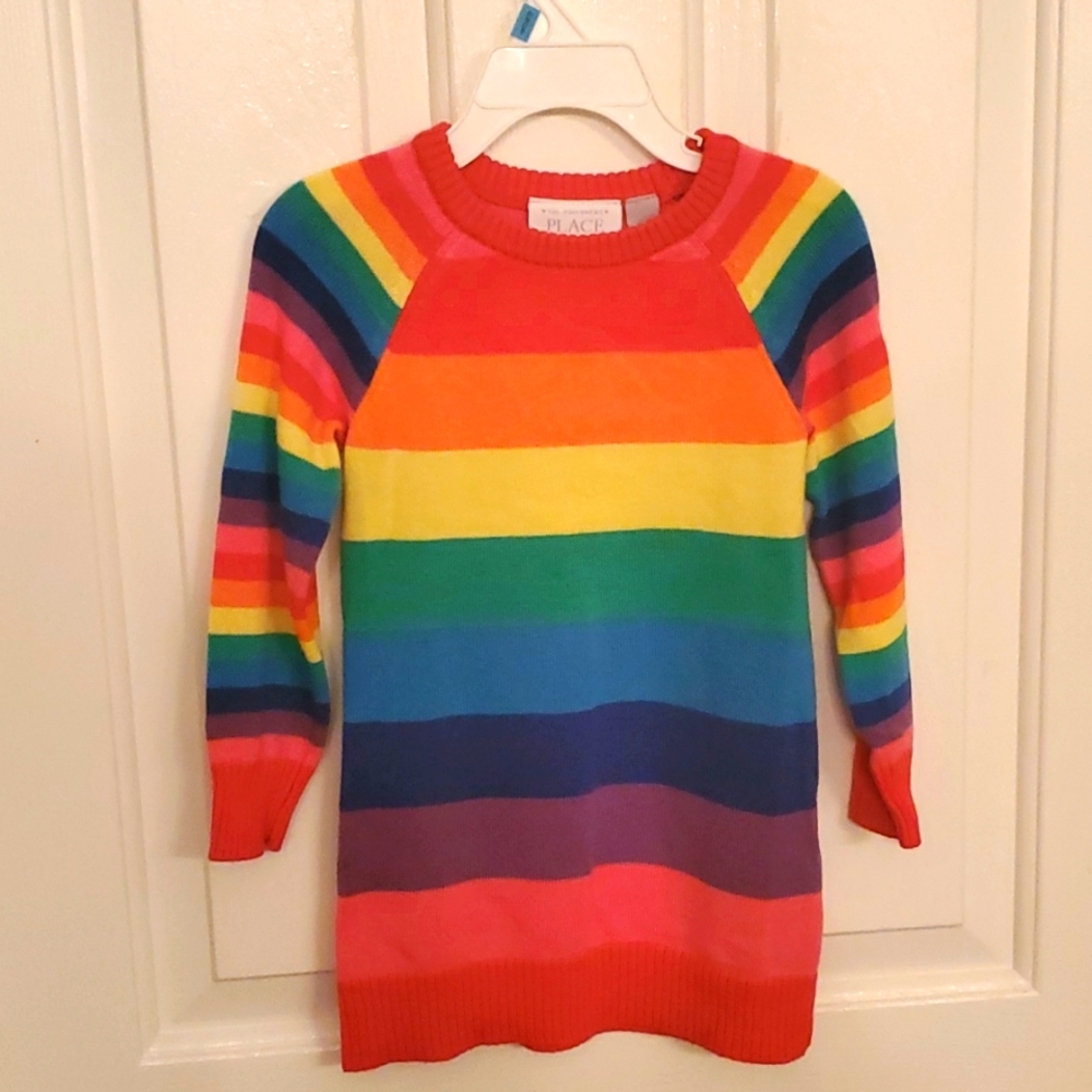2T Rainbow Brite Striped Children's Place Sweater Dress